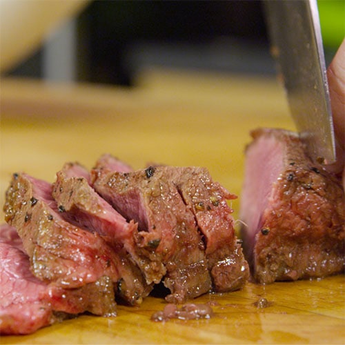 pepper crusted flat iron steak