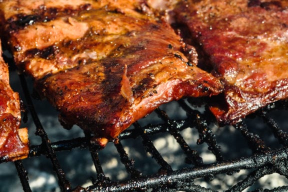 ribs on a grill