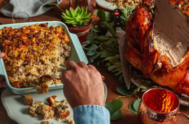 thanksgiving stuffing and turkey