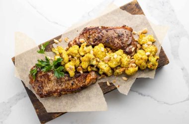 new york strip with roaste cauliflower recipe