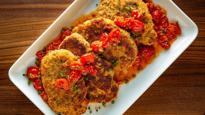 breaded porkchop on a plate