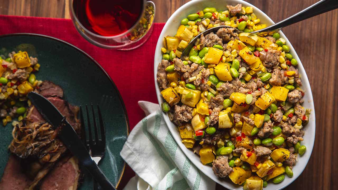 italian sausage succotash