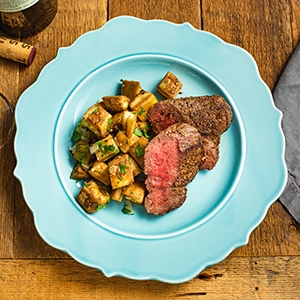 sous vide top sirloin with eggplant