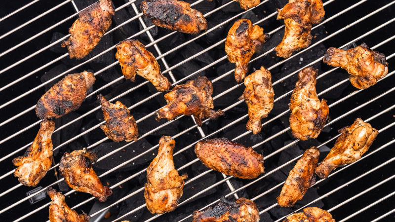 chicken wings on a grill
