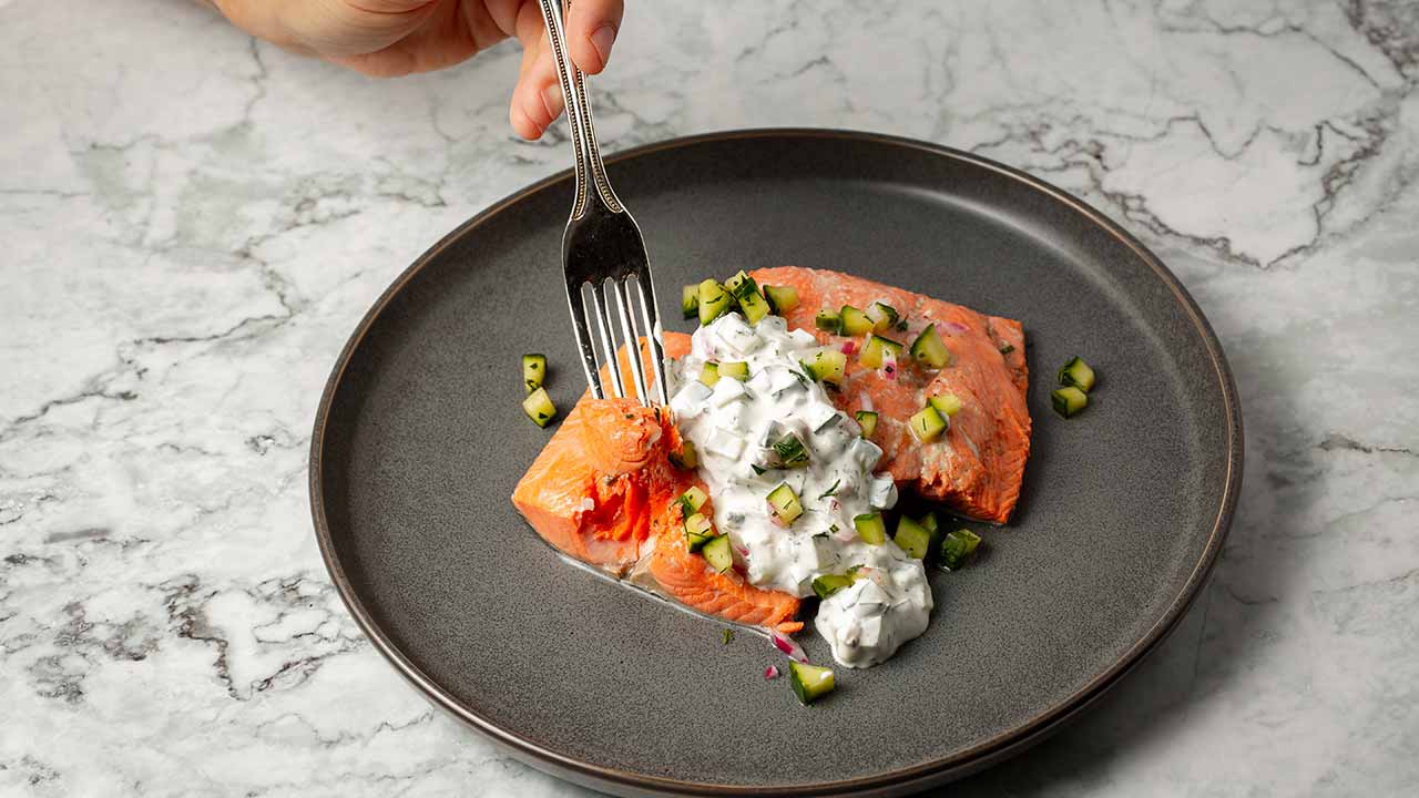 lemon-poached salmon