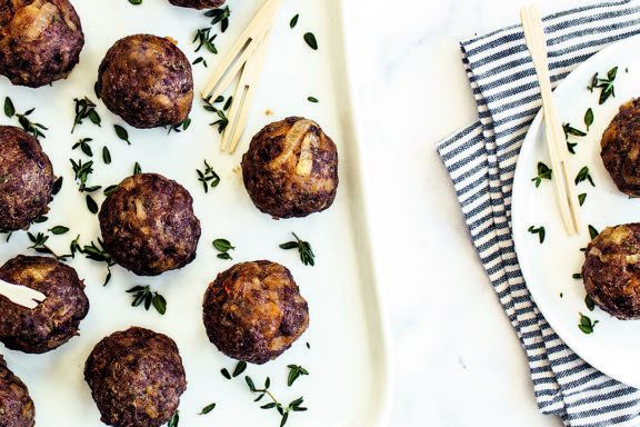 wholesome yum keto carmelized onion meatball