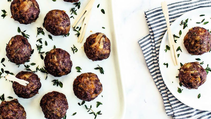 wholesome yum keto carmelized onion meatball