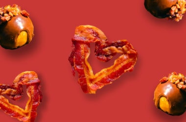 peanut butter chocolate truffles and bacon