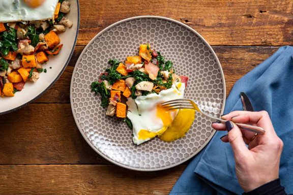 leftover turkey hash