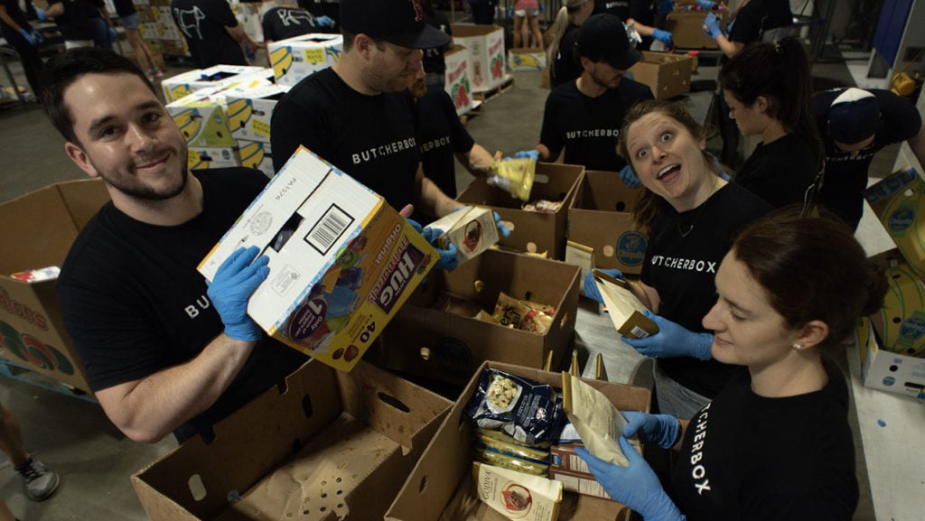 ButcherBox helping at the Greater Boston Food Bank