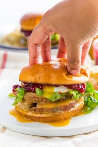 thanksgiving style turkey sandwich