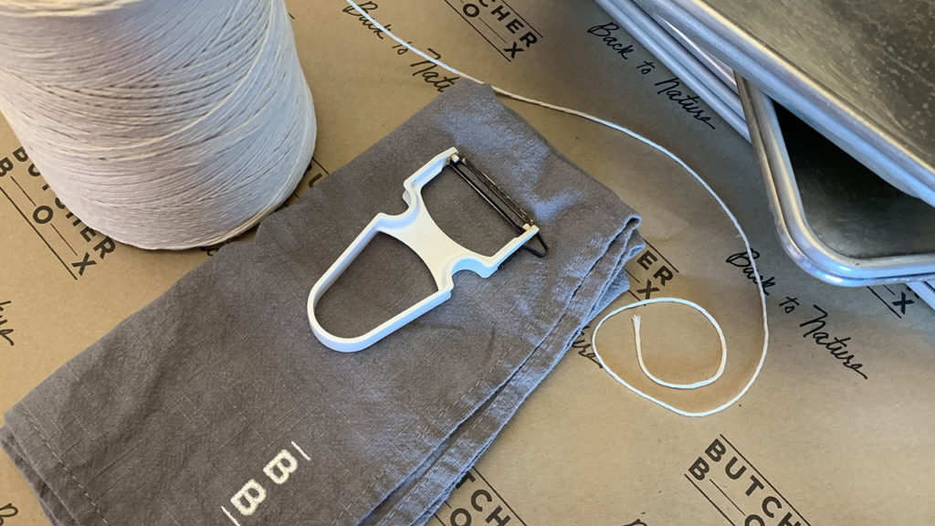 twine peeler and pans