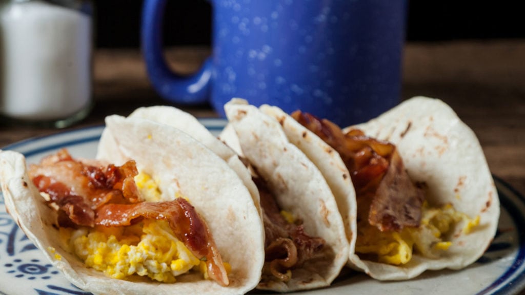 breakfast tacos bacon