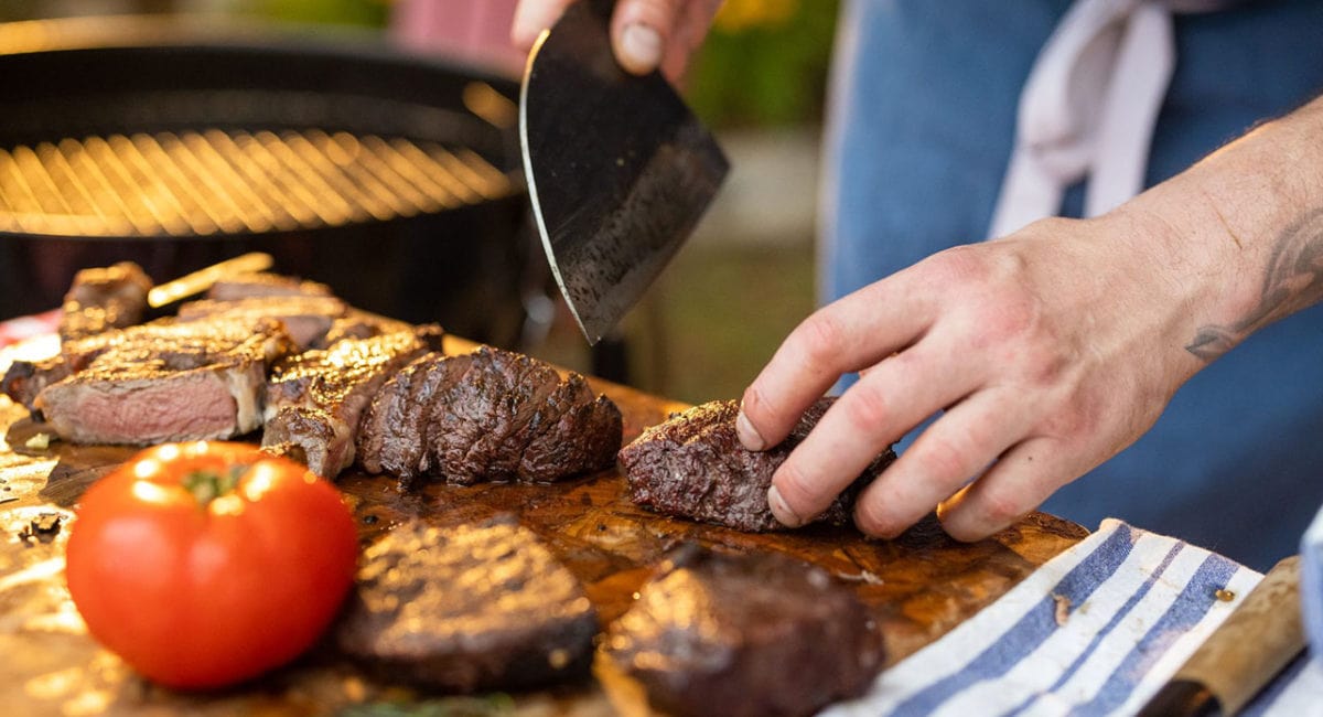 slice steak against the grain
