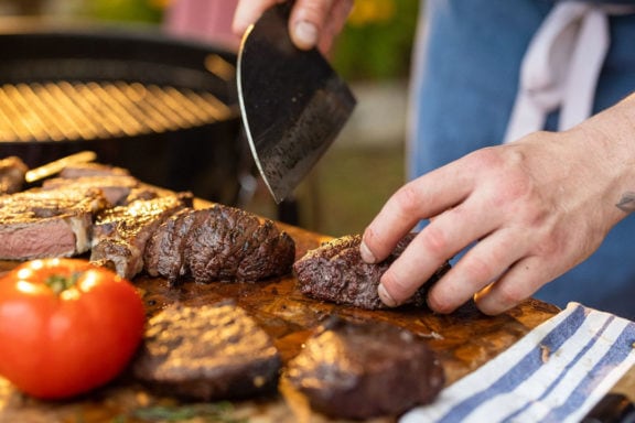 slice steak against the grain