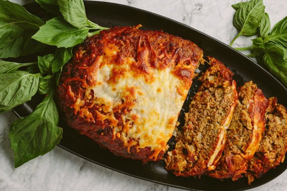 cheesy meatloaf in a dish