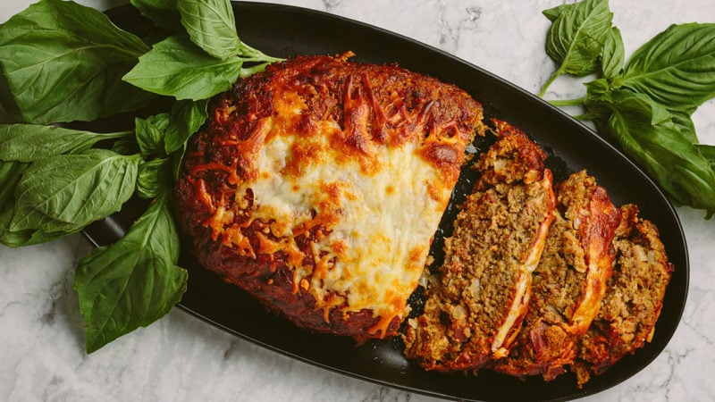 cheesy meatloaf in a dish