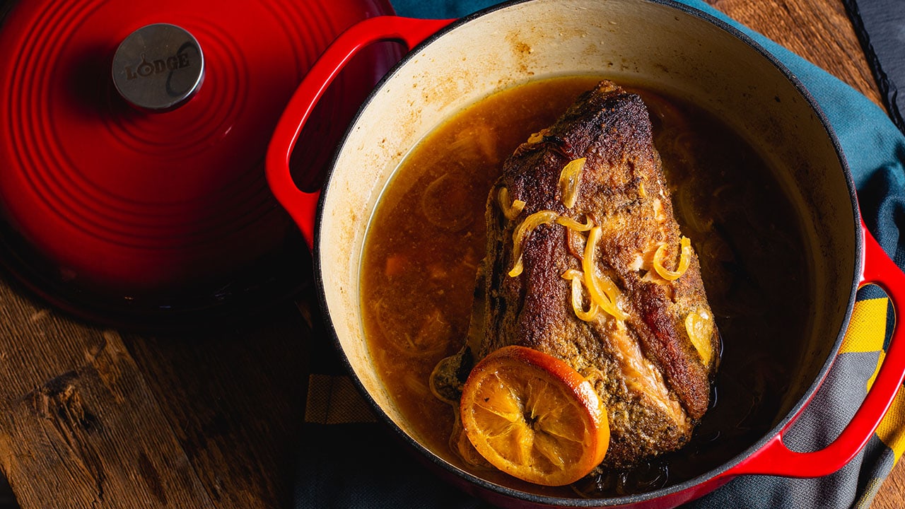 cumin and orange marinated pork butt