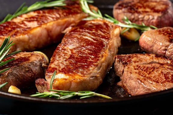 steaks cooked from frozen