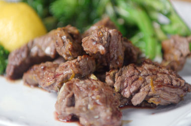 cooked steak tips