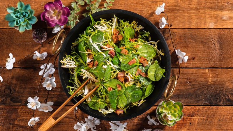 shaved asparagus brunch salad