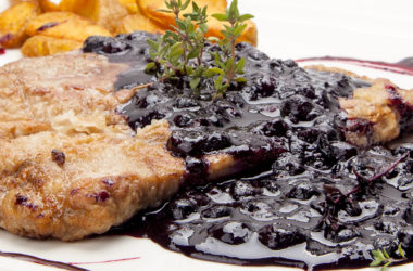blueberry sauce on meat