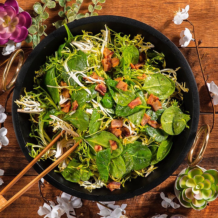 shave asparagus salad with bacon honey vinaigrette