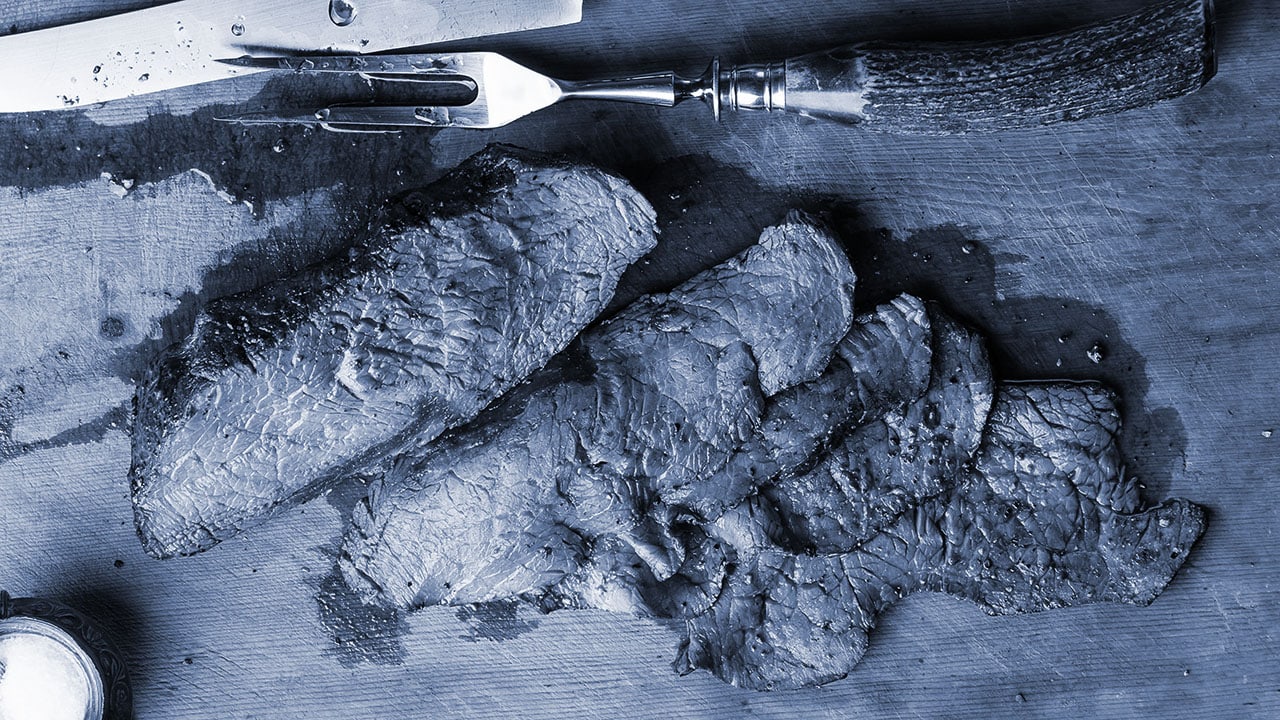 sunday roast beef in blue