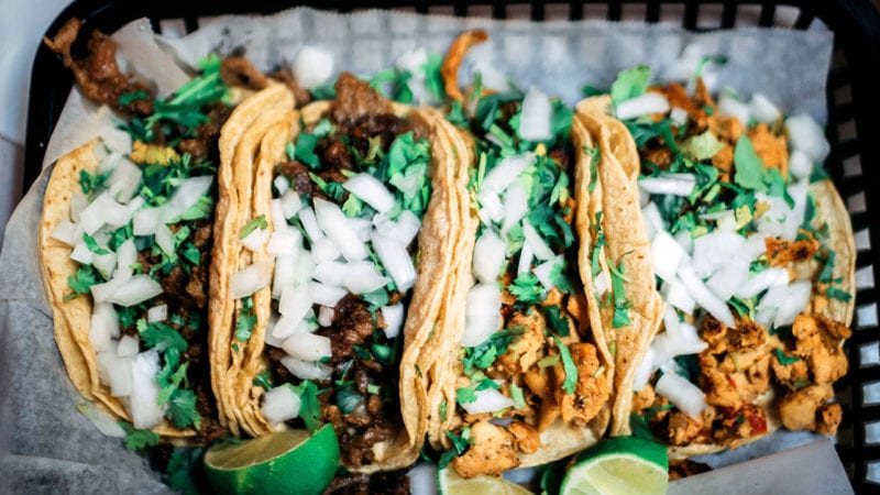 tacos on grill in summer