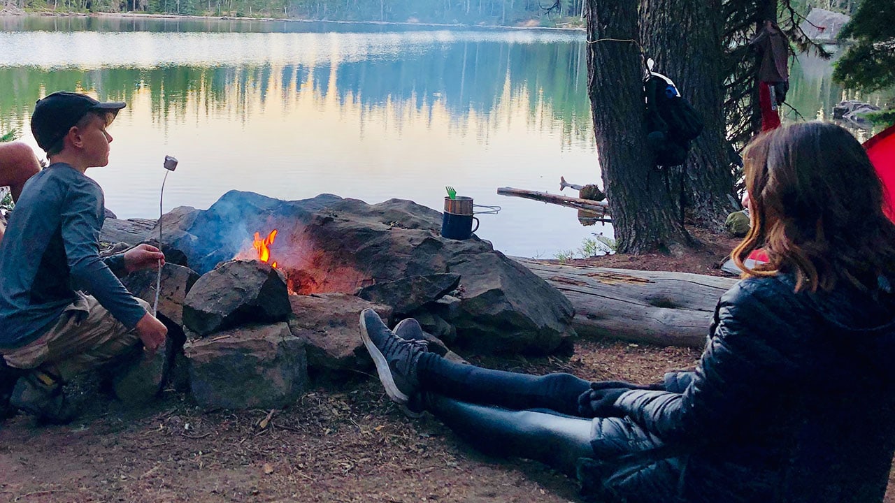 cooking with kids outdoor camping