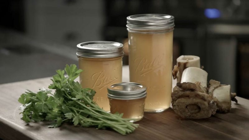 butcherbox bone broth in mason jars