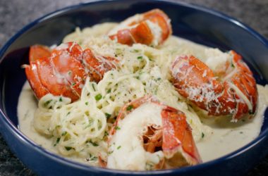 brown butter and limoncello lobster tail pasta