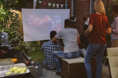 tailgating in the backyard on bigscreen