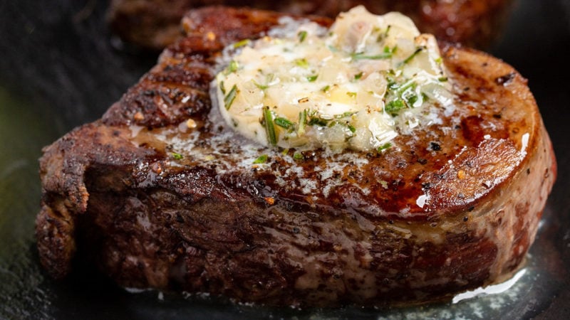 compound butter on a filet