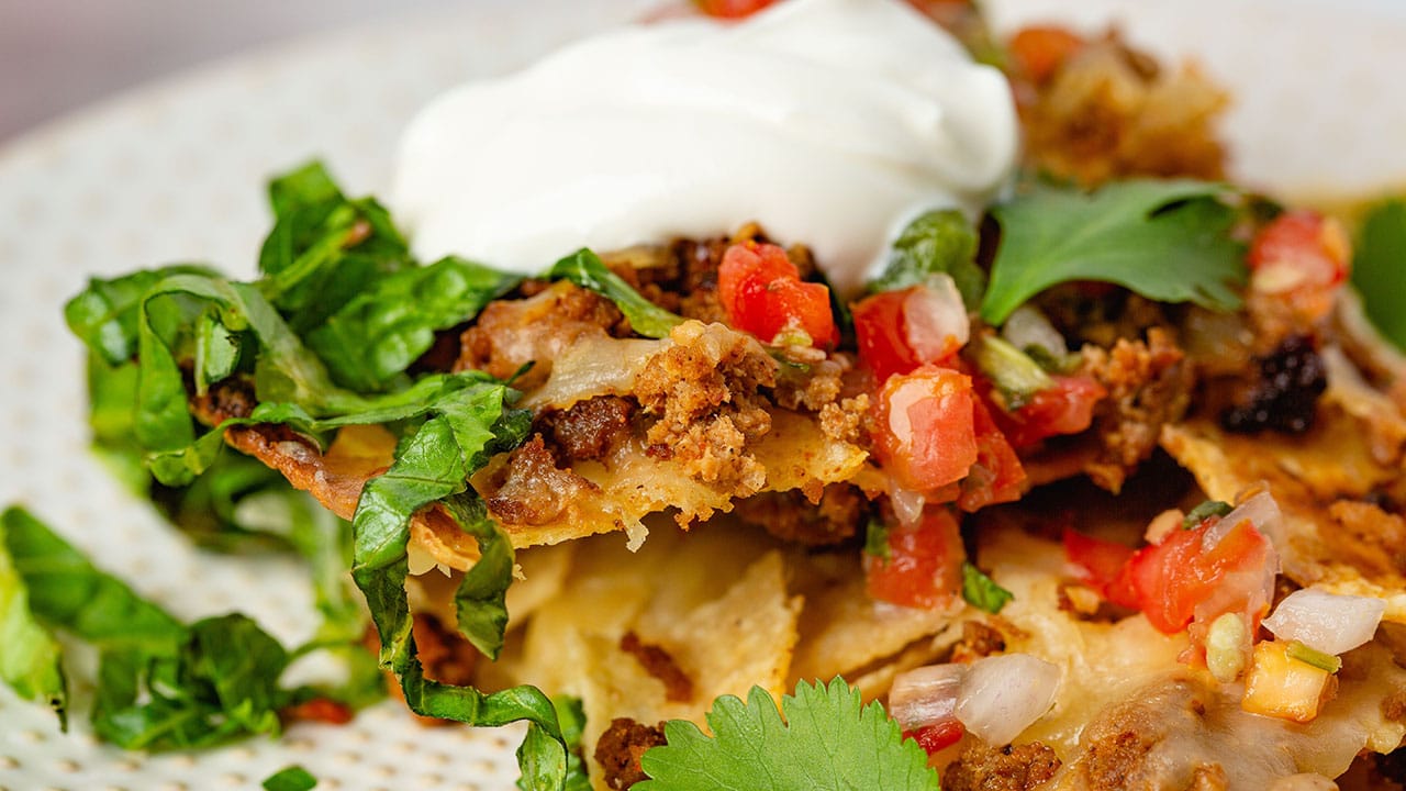 chorizo on a nacho plate