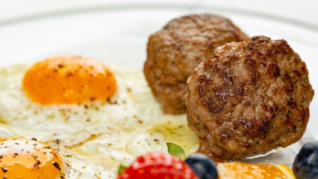 breakfast sausage and eggs