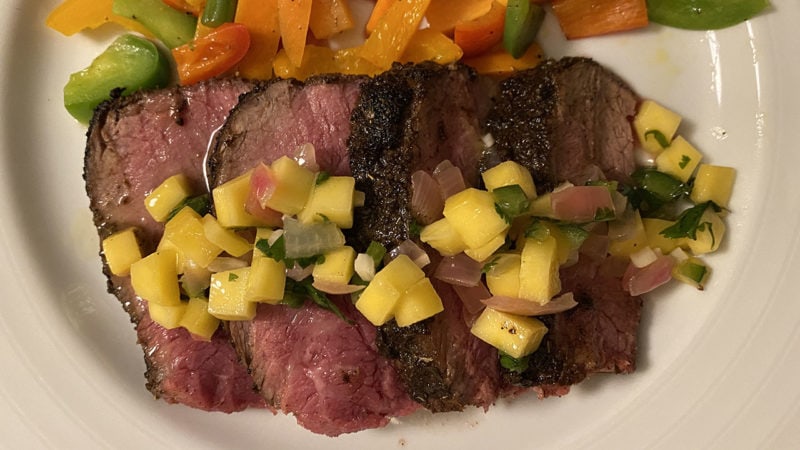 Tri-tip with mango salsa recipe