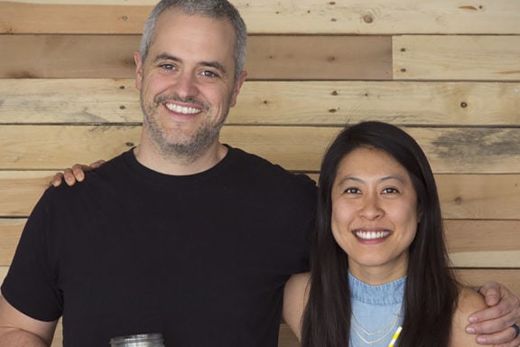 ceo mike salguero and evadne cokeh celebrating butcherbox b corp