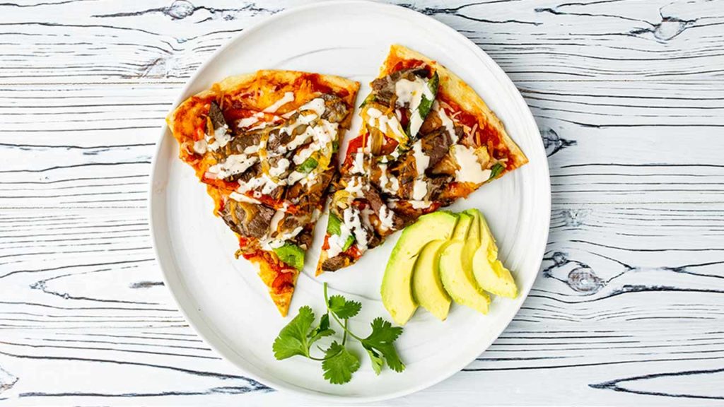 pizza with butcherbox complete fajita strips