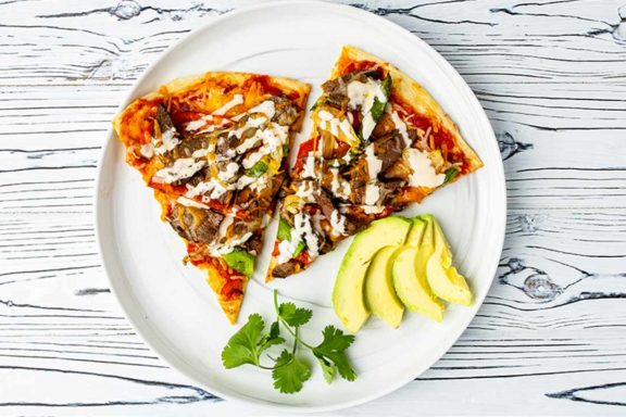 pizza with butcherbox complete fajita strips