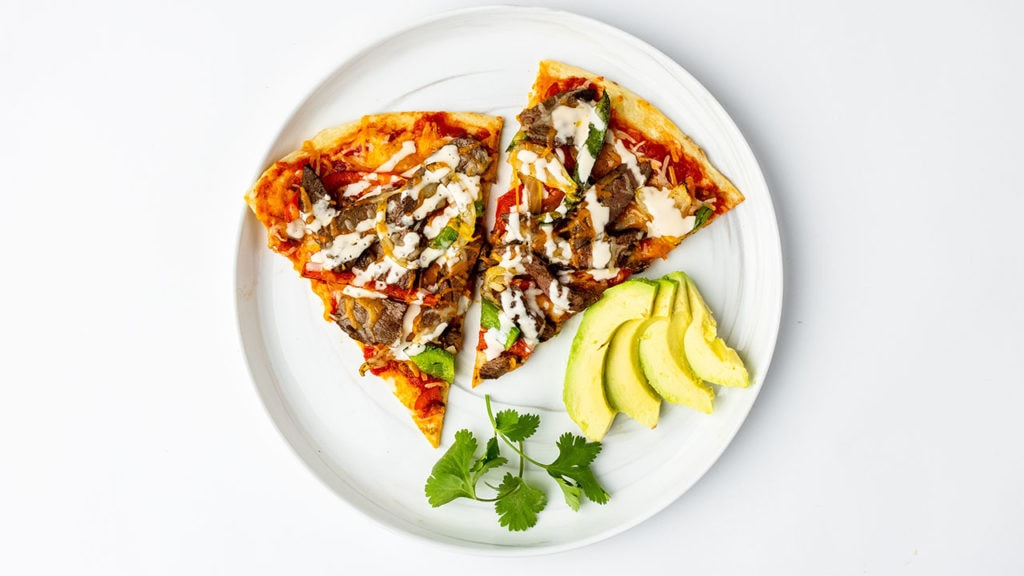 pizza with butcherbox complete fajita strips