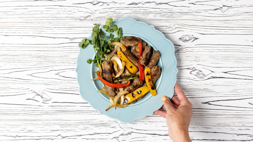 pork fajita on plate bb complete