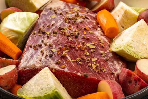 corned beef cabbage potatoes and carrots