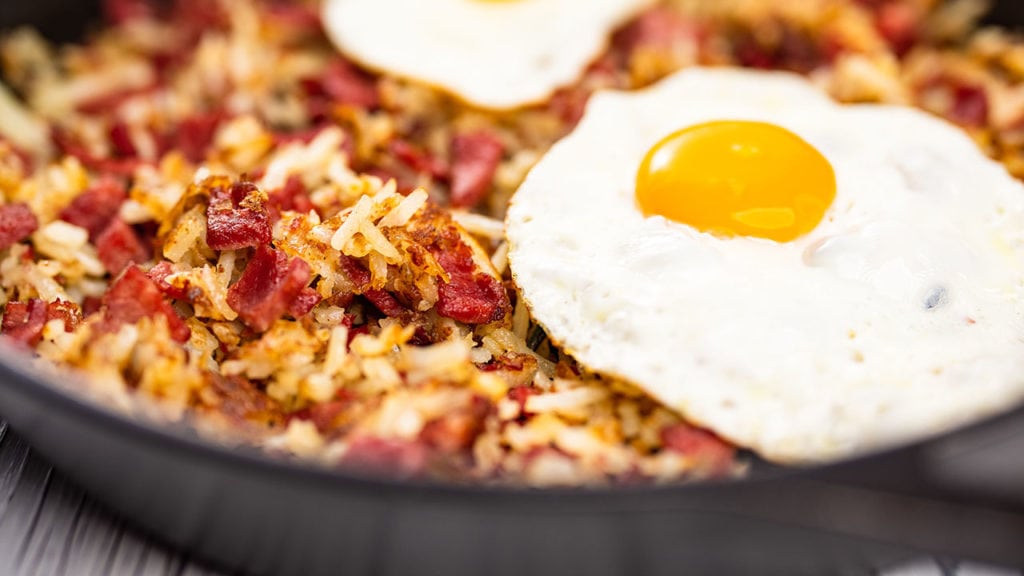 corned beef hash and eggs