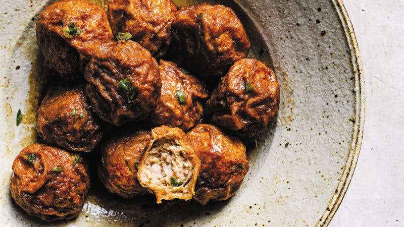 fried dough stuffed pork