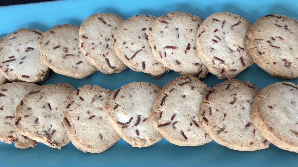 bacon shortbread cookies on plate