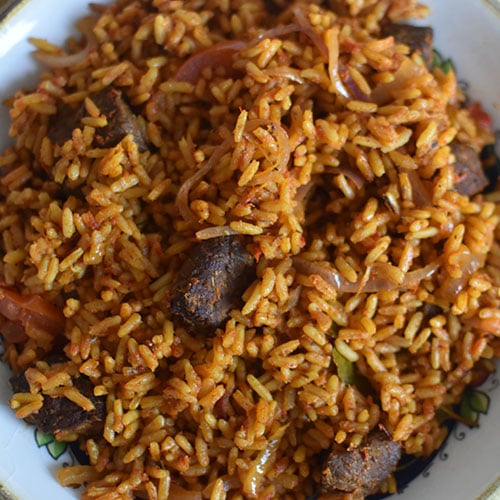 beef jollof rice recipe