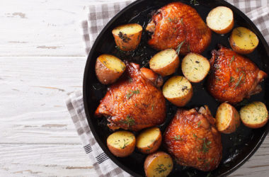 easy roasted chicken thighs and potato