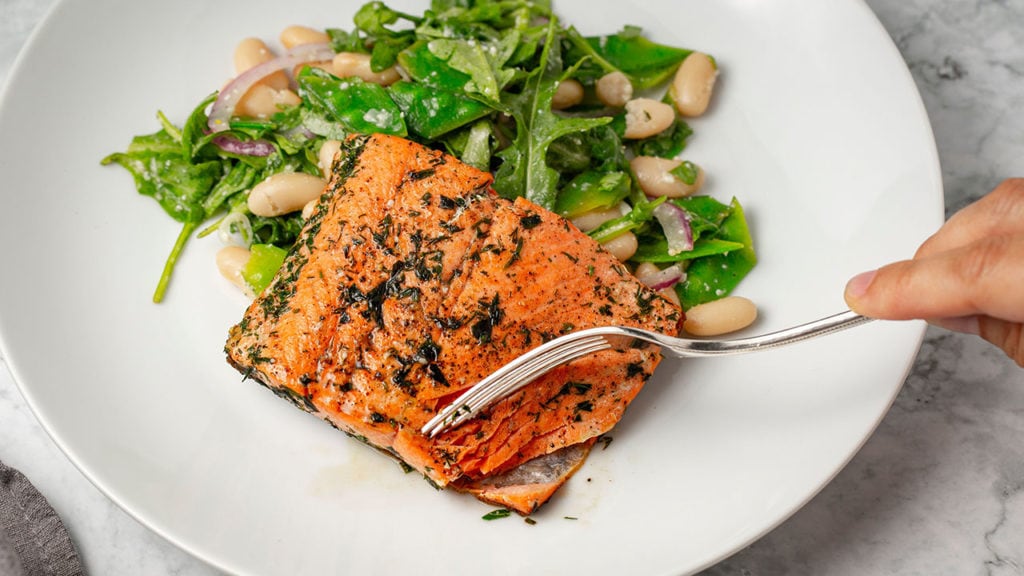 cooked salmon on a plate