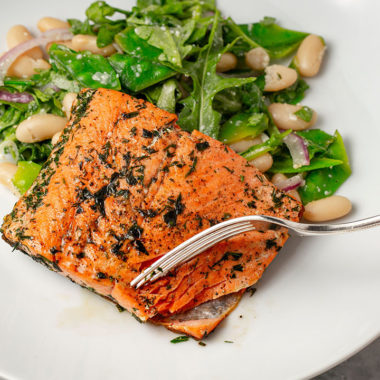 cooked salmon on a plate